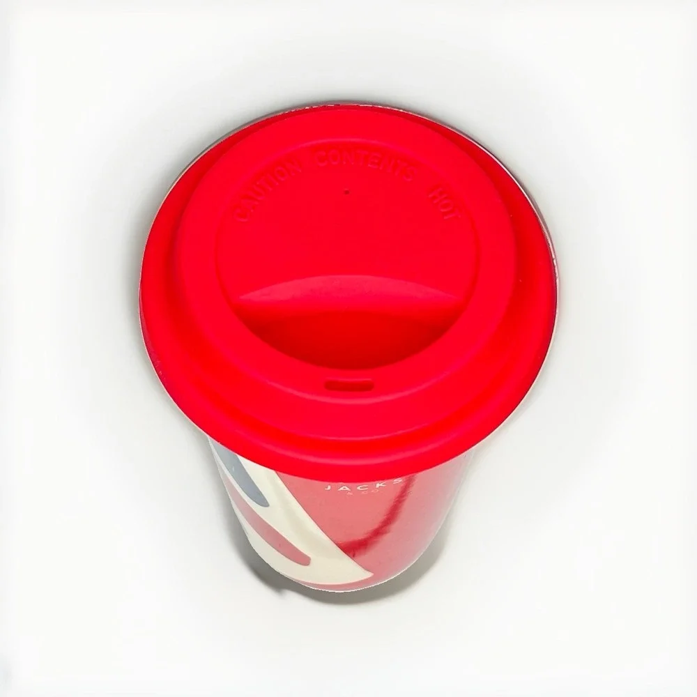 Jacks & Co Union Jack Ceramic Travel Mug Red Lid 2016 Temple Island Dishwasher